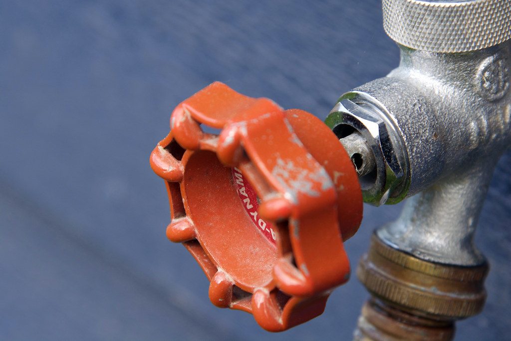 Close up of a shut off valve